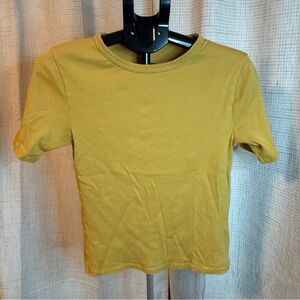Zara Short Sleeve Crewneck Tee in Mustard